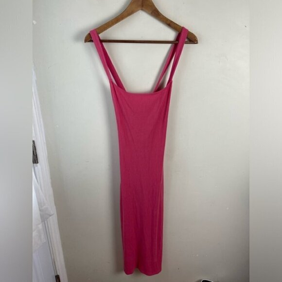 Reformation Sully Knit Ribbed Midi Dress in Snapdragon Pink size M Sexy Long - Picture 7 of 15